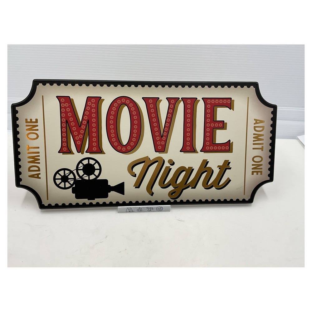 Open Road Brands Movie Night Cinema Ticket Sign Hobby Lobby Home Theater Decor